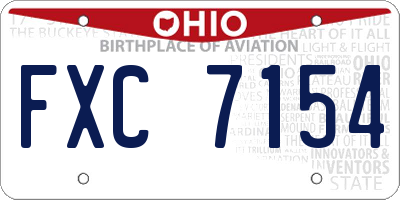 OH license plate FXC7154