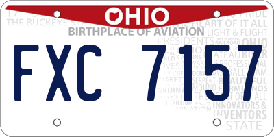 OH license plate FXC7157
