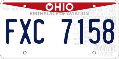 OH license plate FXC7158