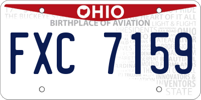 OH license plate FXC7159