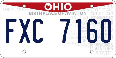 OH license plate FXC7160
