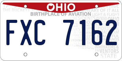 OH license plate FXC7162
