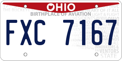 OH license plate FXC7167
