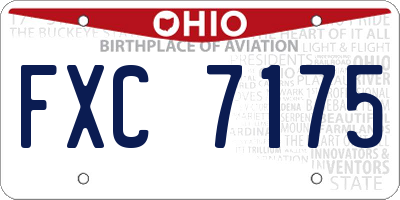 OH license plate FXC7175