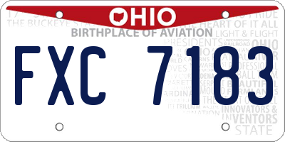 OH license plate FXC7183