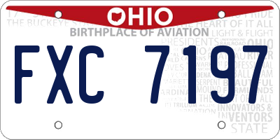 OH license plate FXC7197