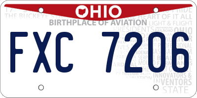 OH license plate FXC7206