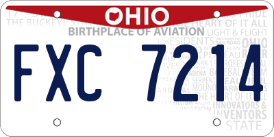 OH license plate FXC7214