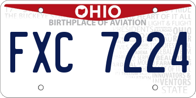 OH license plate FXC7224