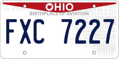 OH license plate FXC7227