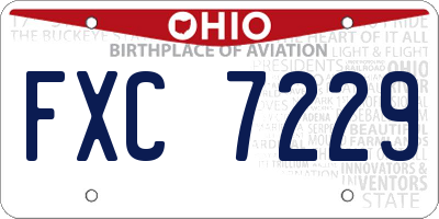 OH license plate FXC7229
