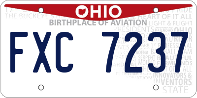 OH license plate FXC7237