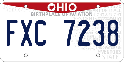 OH license plate FXC7238