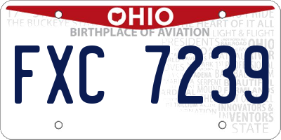 OH license plate FXC7239