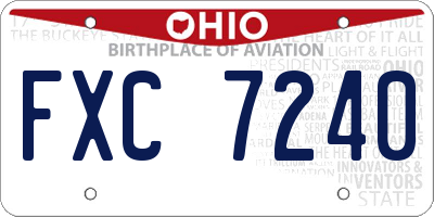 OH license plate FXC7240