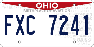 OH license plate FXC7241