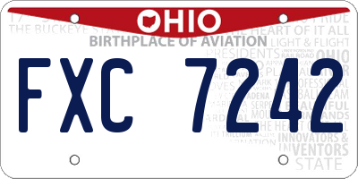 OH license plate FXC7242