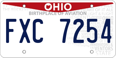 OH license plate FXC7254