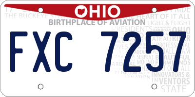 OH license plate FXC7257