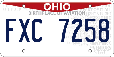 OH license plate FXC7258