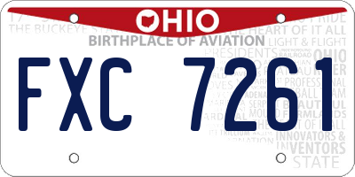 OH license plate FXC7261