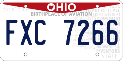 OH license plate FXC7266