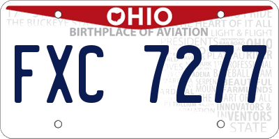 OH license plate FXC7277