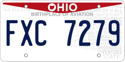 OH license plate FXC7279