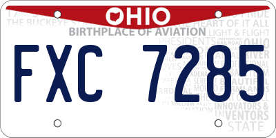 OH license plate FXC7285