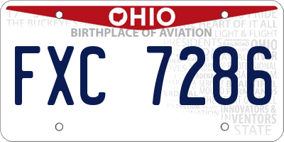 OH license plate FXC7286