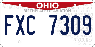 OH license plate FXC7309