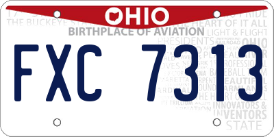 OH license plate FXC7313