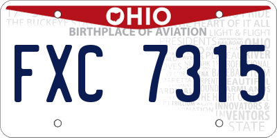 OH license plate FXC7315