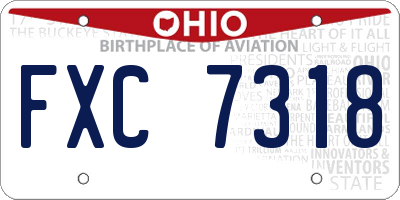 OH license plate FXC7318