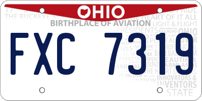 OH license plate FXC7319