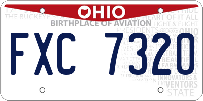 OH license plate FXC7320