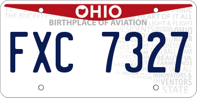 OH license plate FXC7327