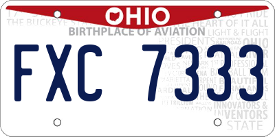 OH license plate FXC7333