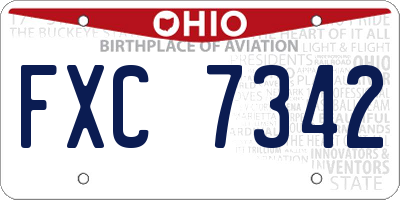 OH license plate FXC7342