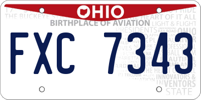 OH license plate FXC7343