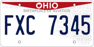 OH license plate FXC7345