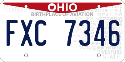 OH license plate FXC7346