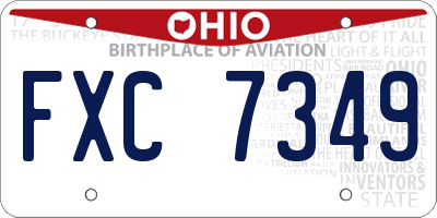 OH license plate FXC7349