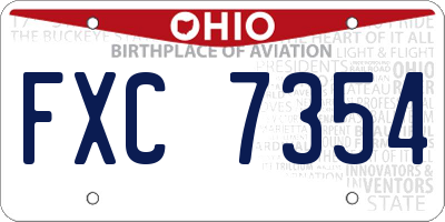 OH license plate FXC7354