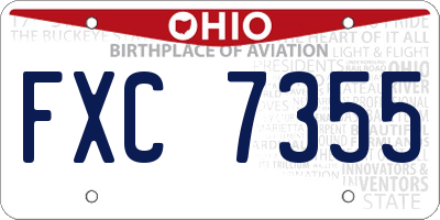 OH license plate FXC7355