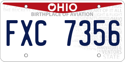 OH license plate FXC7356