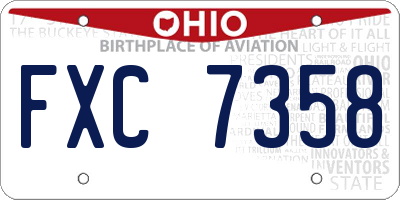 OH license plate FXC7358