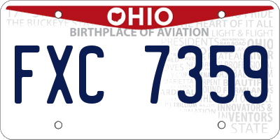 OH license plate FXC7359