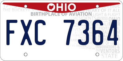 OH license plate FXC7364