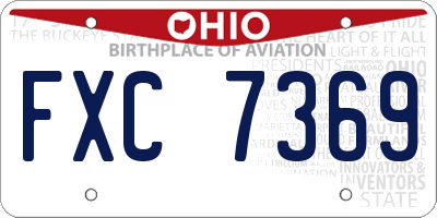 OH license plate FXC7369